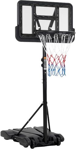طوق لكرة السلة للأطفال ، نظام هدف كرة السلة القابل للتعديل في الهواء الطلق مع 2 عجلات ، 5-7 قدم سباحة لكرة السلة كرة السلة في الهواء الطلق 28 بوصة مع قاعدة موسعة للأطفال/ البالغين في الهواء الطلق 3+ in Kuwait