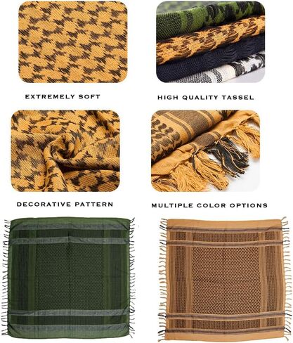 وشاح عربي تكتيكي الصحراء شيماغ التفاف الأوشحة Keffiyeh رأس العنق لممارسة التخييم في الهواء الطلق التخييم ملحقات الصيد in Kuwait