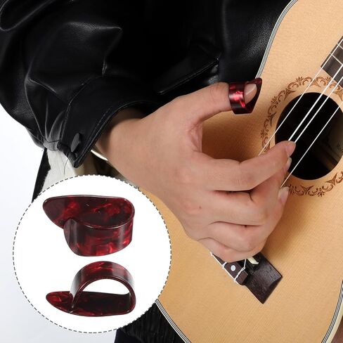 12pcs Steel Finger Picks Set, Includes 8pcs Silver Steel Finger Picks and 4pcs Plastic Celluloid Thumb Picks Adjustable Metal Bass Plectrum for Acoustic Guitar Banjos Mandolin Harp in Saudi Arabia