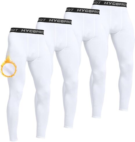 HYCOPROT Men's Thermal Compression Pants, Fleece Lined Athletic Tight Cold Weather Sports Leggings Winter Base Layer Bottoms in Saudi Arabia