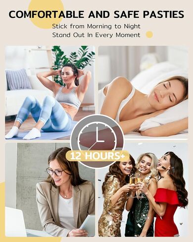 Niidor Nipple Covers Stickers Nipple Pasties Lift Adhesive Nipple Coverings for Women Silicone Invisible Breast Petals Thin Almond in Saudi Arabia