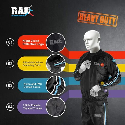 RAD Sauna Sweat Suit for Men & Women (Medium To 6XL) for Weight Loss & Fat Burn Sweating Suit Red,White,Gold,Pink,Blue in Saudi Arabia