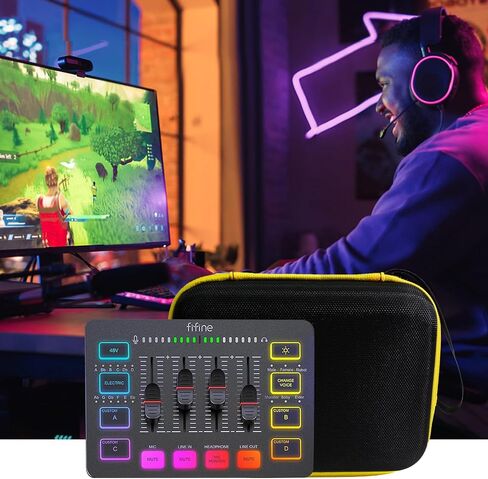 علبة حمل شاقة لخلاط صوت SC3 Fifine SC3/Roland Go: Mixer Pro -X Audio Mixer - غطاء حقيبة سفر واقية لأجهزة Fifine & Roland (Case فقط) - 7.48 × 5.12 × 3.14 بوصة in Kuwait