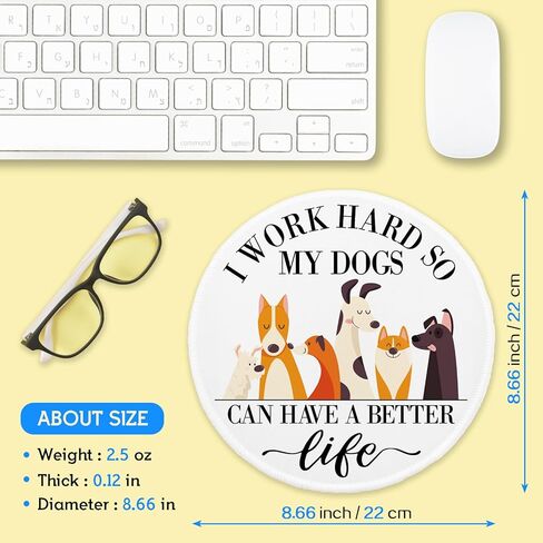YAZMEEN Funny Dogs Mousepad，Puppy Gang Round Mouse Mat with Stitched Edge Non-Slip Rubber Base，Dog Lovers Gift Mousepad，Home Office Decor Desk Accessories，I Like Dogs & Maybe 3 People Mousepad in Kuwait