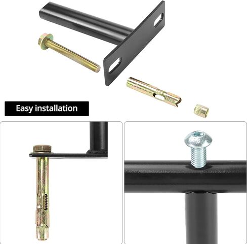 QWORK Wall Mounted Sit-Up Exercise Bar, Sit-ups Foot Holder, Steel Sit-Up Assistant for Abdominal Core Workout in Saudi Arabia