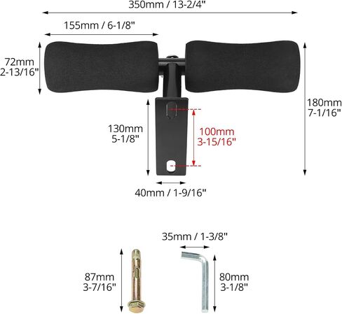 QWORK Wall Mounted Sit-Up Exercise Bar, Sit-ups Foot Holder, Steel Sit-Up Assistant for Abdominal Core Workout in Saudi Arabia