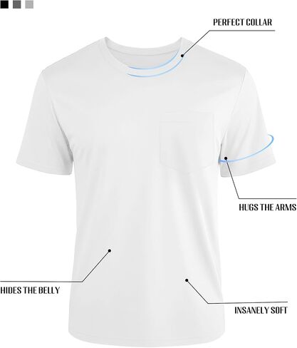 Ficerd 3 Pack Men's Big & Tall T Shirt ، وقمص قمصان القطن القطن القصيرة ذات الأكمام القصيرة in Kuwait