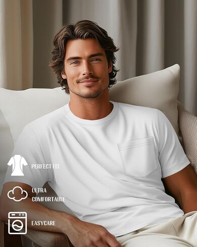 Ficerd 3 Pack Men's Big & Tall T Shirt ، وقمص قمصان القطن القطن القصيرة ذات الأكمام القصيرة in Kuwait