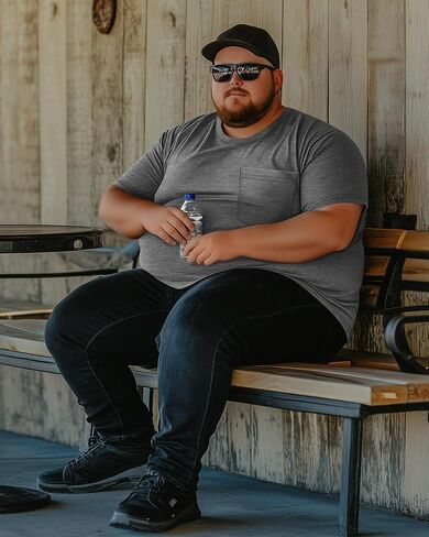 Ficerd 3 Pack Men's Big & Tall T Shirt ، وقمص قمصان القطن القطن القصيرة ذات الأكمام القصيرة in Kuwait