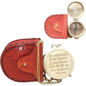 TAL The Antique's Lab Thoreau's Go Confidently Engraved Compass - Perfect Graduation, Birthday, and Adventure Gift for Men and Boys