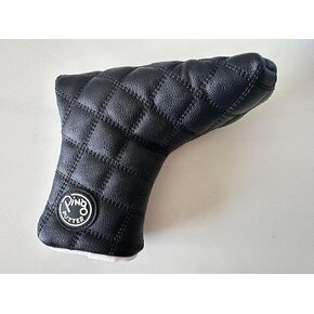 Ping Universal Quilted Premium Leather Black Putter Headcover, Magnet Closure