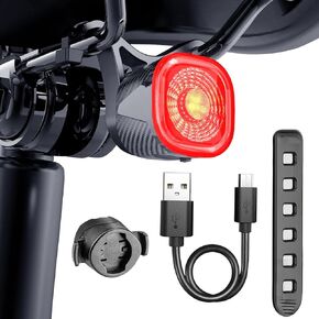 Smart Bike Tail Light Auto On/Off Rear Bicycle Lights 4Modes Ultra Bright Back Brake Light, USB Rechargeable Brake Sensing Safety Red Led Taillight Waterproof Road Cycling Lights