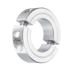 uxcell Double Split Clamp-On Shaft Collar for 1" Shaft, Two-Piece Clamping Collar 1-3/4" OD, 1/2" Thickness, Aluminum Alloy Set Screw Split Collar Clamp