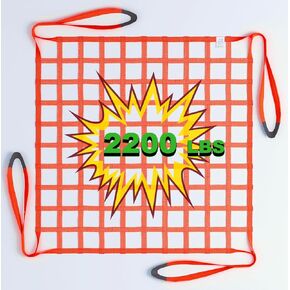 5.48' x 5.48' Cargo Hoisting Net, Heavy-Duty Lifting Net, Flat Polyester Sling, 4400 LBS Max Load Capacity, Ideal for Industrial & Maritime Applications