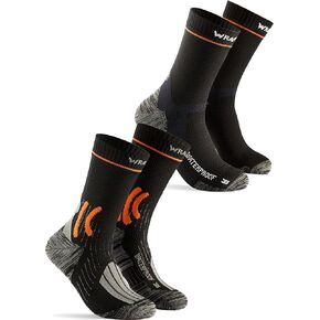 2-Pack Waterproof Socks for Men and Women, Thick Looped Pile & Lightweight Design - Size L for Cold Wet Conditions, Merino Wool Insulation & Lightweight- Ideal for Hiking, Running, Cycling