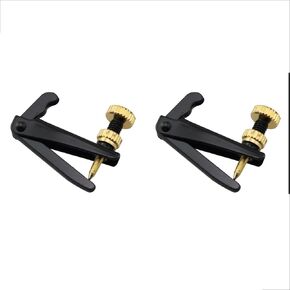 2PCS Violin Tuner Metal Violin String Fine Tuning Hooks Tuning Alignment 3/4-4/4 Violin Instrument Accessories Violin Adjustment Parts Replacement Black