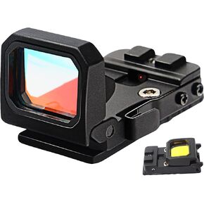 Flip Up Red Dot Reflex Sight Compact Red Dot Flip Gun Sight Scope with Universal Mount Heightened Base for 20mm Picatinny Rail RMR Mounts and Slides for Handgun Rifle Pistol for Hunting