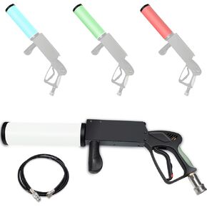 CO2 Fog Cannon Gun, Smoke Gun for Party, Handheld CO2 Fog Machine with RGB Lights, Led CO2 Party Gun with 10 FT Hose for Party, DJ Stage, Wedding, Night Club
