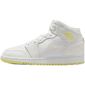 Air Jordan 1 Mid Big Kids' Shoes (FD8780-181, Sail/White/Light Laser Orange) Size 7