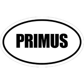 6" Printed Euro Style Oval Primus Decal Sticker décor Impact Font Style.