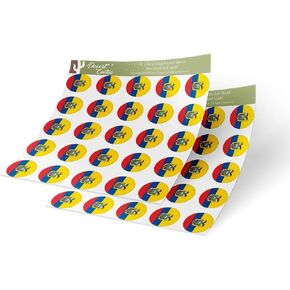 Desert Cactus Ecuador Country Flag Sticker Vinyl Decal 1 Inch Round Two Sheets 50 Total Pieces Kids Logo Scrapbook Car Laptop Ecuadorian C