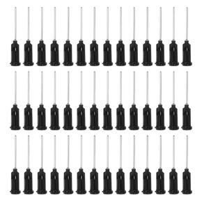uxcell Industrial Blunt Tip Needle 19G 1 Inch Length with Luer Lock Screw Interface Connector, Dispensing Needle for Liquid Glue Gun, 60 Pcs (Black)