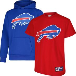 Ultra Game NFL Official Youth Super Soft T-Shirt & Hoodie Sweatshirt Set (Sizes 8 to 18-20)
