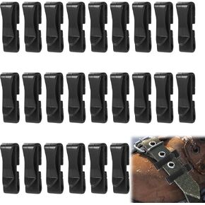 24pcs Snowshoe Strap Clips, Plastic Webbing Ending Clip Multipurpose Quick Slip Keeper Buckle Webbing Ending Clip Adjust Keeper for Women Men Youth Kids Ski Snowshoe Bindings Accessories(Black)