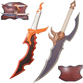 All Metal Anime Jinwoo's Sword Two Set Knight Killer and Kasaka's Venom Fang Sword for Collection, Display, Cosplay