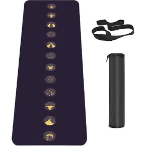 Non Slip Yoga Mat TPE Workout Mat for Men Women, Thick Workout Mat with Carrying Strap, Fitness Mats for Exercise, Yoga, Fitness, Pilates, Floor Workouts (72" x 24" x 6mm)