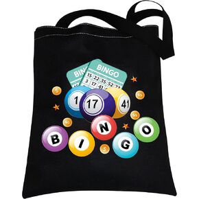 CMNIM Bingo Lover Gift Funny Bingo Gifts Bingo Bag Bag Bag Bing Bingo Player Gifts Bingo Game Gifts Travel Tote Bag (202348 Bingo Tote Black) in Kuwait