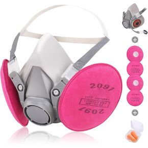 Respirator Mask, Reusable Gas Mask with Filters for Painting,Woodworking,Spray,Welding,Construction,Sanding
