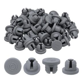 uxcell 13 mm/0.5 inch Vials Rubber Stoppers, 100 Pcs Three Legs Butyl Rubber Bottle Stopper Self-Healing Injection Ports Seal for Glass Vial and Liquid Culture Jars, Grey