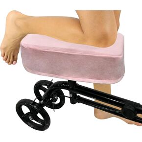 SPRING SEAON Knee Scooter Cushion - Short Fluff Knee Scooter Pads Removable Cover and Thick Memory Foam Cushion Insert Universal Fit Knee Scooter Accessories (Pink)
