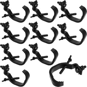 10 PCS 1.18-2 Inch Truss Clamps, Aluminum Alloy Stage Light Clamps, Black C Type Stage Lamp Fixture for Lamp Fixing