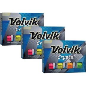 Volvik Crystal 3 قطع كرات غولف ألوان جولف 3 دزينة (36 كرة) مجموعة هدايا حزمة