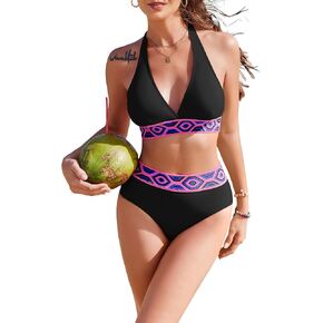 AI'MAGE Women's Bikini Sets High Waisted Swimsuit Two Piece Bathing Suits Push Up Bikini Tummy Control Swimsuits S-XXL