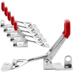 6 Pack 1320 Lbs Heavy Duty Toggle Latch Clamp, GH-4003 Quick Release Adjustable Toggle Latch Hasp Clamp with Lock Hole, Pull Action Latch for Cabinet Tool Boxes Case Trunk