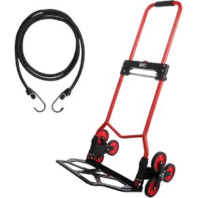 WXL Stair Climbing Hand Trucks Folding Rolling Cart for Stairs Dolly Carretillas para Cargar Cosas Stair Climbing Dolly Climbing Cart Trolly Cart with Wheels Six Wheels Red