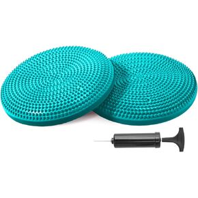 Primasole Balance Disc with Air Pump Wobble Cushion for Stability Workout 2 PCS Light Green Color PSS91NH052A