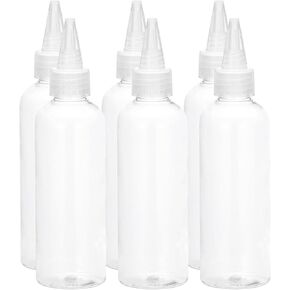 MECCANIXITY 2 Pack 100ml/3.4oz Dispensing Bottles Plastic Squeeze Bottle with Twist Top Cap Graduated Measurement for Liquids, Inks, Oils, Arts, Crafts