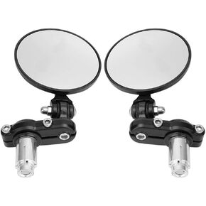 1 Pair Rearview Mirror,Aluminum Alloy Retro Rotatable Handle Bar End Rearview Mirror for Motorcycle Electrombile Electric Modification Accessories
