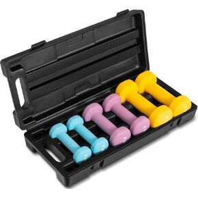 Yes4All Dumbbell Neoprene Set With Case, Weights Dumbbells Set & Hand Weights for Women, Weights Set Exercise & Fitness Dumbbells for Home Gym - 14LB & 20 LB Weights Combo
