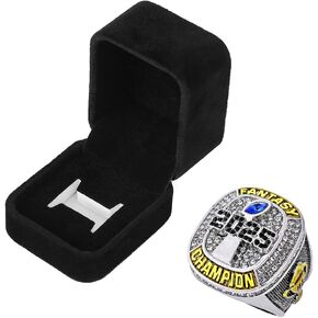 Fantasy Football Ring 2025 Award Prize Trophy Sports Winner FFL Championship Ring With Box
