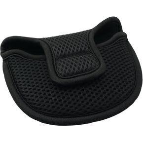 Black Mesh Half Round Putter Cover Tennis Head Protector Golf Putter Protector 14x12x1.5cm Golf Head Cover with Adhesive Mesh Cloth