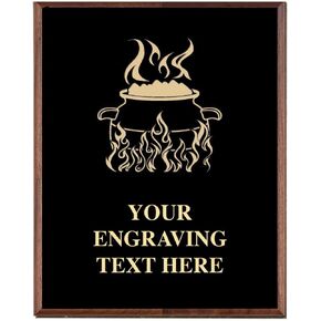 Cooking Plaques, Custom Engraved Chili Pot Chili Cook Off Trophy Plaque Award, Great Customizable Cooking Gift Prime