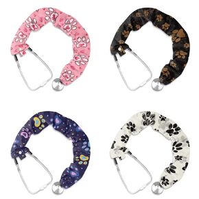 LedBack Cow Print Stretchy Stethoscope Covers Four Piece Universal Fit Stethoscope Decorative Sleeve Replaceable Stethoscope Accessories Sleeve for Doctors Nurses