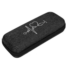 Valentine's Day Carnival Stethoscope Carrying Case, Simple Shockproof Stethoscope Storage Bag EVA Portable Stethoscope Organizer Box(Black)