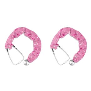 2 Pack Stethoscope Cover Sleeve Hot Pink Stethoscope Accessories for Women Stretchy Stethoscope Cover Scrunchie Protective Stethoscope Covers for Nurses
