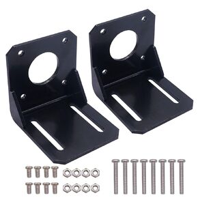 weideer 2Pcs 42mm Stepper Motor Mounting Bracket Alloy Steel L-Shape Fixed Seat for NEMA17 Stepper Motor with Screws and Nuts K-029-42
